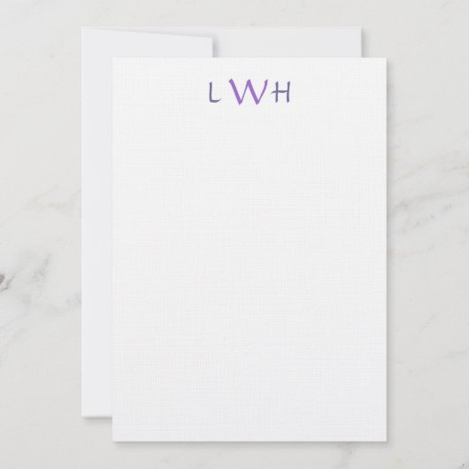 パープルフローラアートサンキューフラットノート ノートカード (裏面)