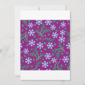 パープルフローラアート招待状 招待状 (正面)