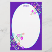 パープルフローラアート 便箋 (正面)