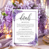 パープルフローラウィステリア結婚コーナーズ詳細 エンクロージャーカード