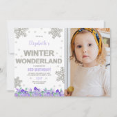 パープルフローラウィンターワンダーランド招待状写真 招待状 (正面)