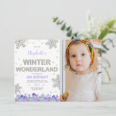 パープルフローラウィンターワンダーランド招待状写真 招待状 (スタンド正面)