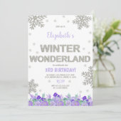 パープルフローラウィンターワンダーランド招待状 招待状 (スタンド正面)