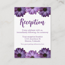パープルフローラウェディングレセプション エンクロージャーカード
