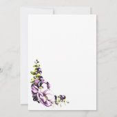 パープルフローラウェディングレセプション 招待状 (裏面)