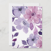 パープルフローラウォーターカラーブランチ招待状 招待状 (裏面)