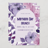 パープルフローラウォーターカラーブランチ招待状 招待状 (正面/裏面)
