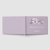 パープルフローラウォーター結婚カラーズゲストブック ゲストブック (全面)