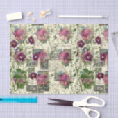 パープルフローラエフェメラコラージュ 薄葉紙 (クラフト)