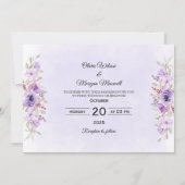 パープルフローラエレガンスウェディングザデイト 招待状 (裏面)