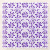 パープルフローラエレガンスコースター ガラスコースター (正面)