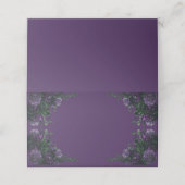 パープルフローラエレガントなウェディングゴシック プレイスカード (外部開封)