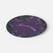 パープルフローラエレガントなウェディングゴシック ペーパープレート (アングル)