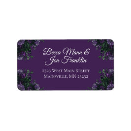 パープルフローラエレガントなウェディングゴシック ラベル