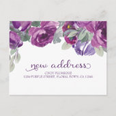 パープルフローラエレガントの新しいアドレスの発表 案内ポストカード (正面)