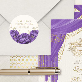 パープルフローラエレガントキンセアニェラ ラウンドシール