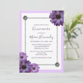 パープルフローラエレガントキンセアニェラ 招待状 (スタンド正面)