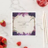 パープルフローラエンチャント結婚フォレスト紙 スタンダードカクテルナプキン (インサイチュ)