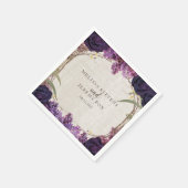 パープルフローラエンチャント結婚フォレスト紙 スタンダードカクテルナプキン (角)