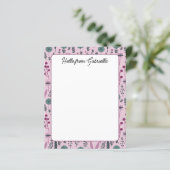 パープルフローラカスタム文房具紙 (スタンド正面)