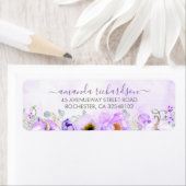 パープルフローラカボチャエレガントン秋パーティー ラベル (インサイチュ)