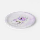 パープルフローラカボチャ秋の結婚式 ペーパープレート (アングル)