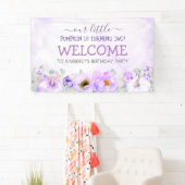 パープルフローラカボチャ秋バースデーパーティーへようこそ 横断幕 (インサイチュ)