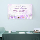 パープルフローラカボチャ秋バースデーパーティーへようこそ 横断幕 (トレードショー)