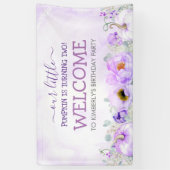 パープルフローラカボチャ秋バースデーパーティーへようこそ 横断幕 (縦)