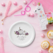 パープルフローラカボチャ誕生日パーティー ペーパープレート (パーティー)
