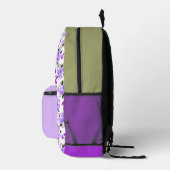 パープルフローラガーデンパーソナライズされたネームイニシャル プリントバックパック (右)