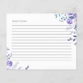 パープルフローラガーデンブライダルシャワーレシピカード (裏面)