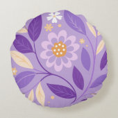 パープルフローラガーデンラウンドピロー ラウンドクッション (裏面)