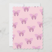 パープルフローラガールベビーイン開花ベビーシャワー 招待状 (裏面)