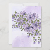 パープルフローラガールベビーシャワー招待状 招待状 (裏面)