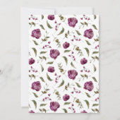 パープルフローラガールベビー写真誕生のお知らせ 案内状 (裏面)