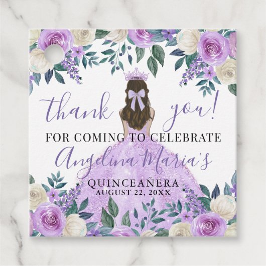 パープルフローラキンセアニェラありがとう フェイバータグ (正面)