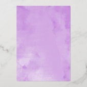 パープルフローラキンセアニェラ 箔招待状 (裏面)