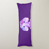 パープルフローラクラウンエレファント抱き枕 ボディピロー (裏面 (縦))