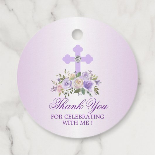 パープルフローラクロスファースト聖餐式 フェイバータグ (裏面)