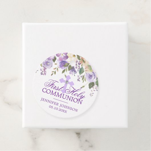 パープルフローラクロスファースト聖餐式 フェイバータグ (インサイチュ)