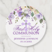 パープルフローラクロスファースト聖餐式 フェイバータグ (正面)