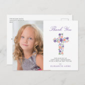 パープルフローラクロスファースト聖餐式 ポストカード (正面/裏面)