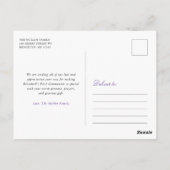 パープルフローラクロスファースト聖餐式 ポストカード (裏面)