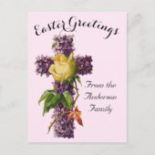 パープルフローラクロスヴィンテージイースター宗教 ポストカード (正面)