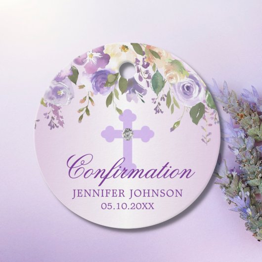 パープルフローラクロス確認ありがとう フェイバータグ