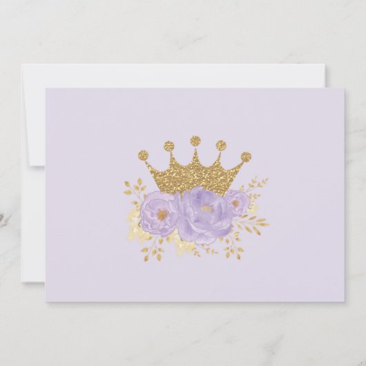 パープルフローラク王室のラウンプリンセス誕生パーティー 招待状 (裏面)