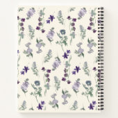 パープルフローラグリーナリーウォーターカラーカスタムレシピ ノートブック (裏面)