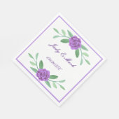 パープルフローラグリーナリーリーフ紙ナプキンス スタンダードランチョンナプキン (角)