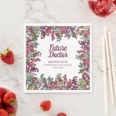 パープルフローラグリーンリーフューチャードクター卒業 スタンダードランチョンナプキン (インサイチュ)